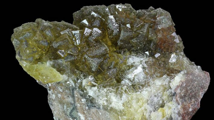 Yellow, Cubic Fluorite Crystal Cluster - Spain #98690
